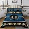Manfei Aztec Bedspread King Size, Native American Coverlet Set 3pcs for Kids Boys Girls Room Decor, Retro Tribal Geometric Boho Quilted Coverlet with 2 Pillowcases, Soft Polyester Bedding Quilt view 2