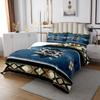 Manfei Aztec Bedspread King Size, Native American Coverlet Set 3pcs for Kids Boys Girls Room Decor, Retro Tribal Geometric Boho Quilted Coverlet with 2 Pillowcases, Soft Polyester Bedding Quilt view 3