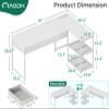 AODK 61 Inch L Shaped Computer Desk with Drawers, Corner Desk with Power Outlets & Reversible Storage Shelves, for Home Office Gaming, White view 3