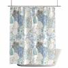 Blue and White Porcelain Waterproof Shower Curtains Set - Extra Long 72 x 84 Inch, Watercolor Geometric Abstract Art Polyester Fabric Bathroom Curtain with 12 Hooks, Bathroom Accessories, 1 Panel view 2
