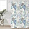 Blue and White Porcelain Waterproof Shower Curtains Set - Extra Long 72 x 84 Inch, Watercolor Geometric Abstract Art Polyester Fabric Bathroom Curtain with 12 Hooks, Bathroom Accessories, 1 Panel view 3