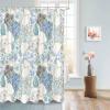 Blue and White Porcelain Waterproof Shower Curtains Set - Extra Long 72 x 84 Inch, Watercolor Geometric Abstract Art Polyester Fabric Bathroom Curtain with 12 Hooks, Bathroom Accessories, 1 Panel view 4