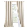 NICETOWN 100% Absolutely Blackout Linen Curtains with Thermal Insulated White Liner, 52" W, 2 PCs, Beige, 108" Long Drapes Sweep The Floor Decorative Keep Privacy Panels for Living Room/Villa/Bedroom view 1