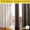 NICETOWN 100% Absolutely Blackout Linen Curtains with Thermal Insulated White Liner, 52" W, 2 PCs, Beige, 108" Long Drapes Sweep The Floor Decorative Keep Privacy Panels for Living Room/Villa/Bedroom view 4