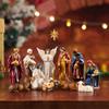 BESBLEE Nativity Sets for Christmas Indoor Set of 13 Pieces 3.9 Inches Tabletop Holidays Home Decor Classic Nativity Scene Resin Figurines Set Religious Decorations Collection Gifts fot All view 1