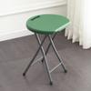 THIKK 19inch Portable Folding Stool, Round Folding Dining Stool Chair with Handle, Metal and Plastic Foldable Stool for Kitchen Garden Restaurant (Color : Green) view 1