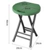 THIKK 19inch Portable Folding Stool, Round Folding Dining Stool Chair with Handle, Metal and Plastic Foldable Stool for Kitchen Garden Restaurant (Color : Green) view 2
