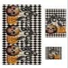 LEOSUCRE 3 Piece Bath Towel Set, Halloween Luxury Towels Set for Bathroom Soft Bath Shower Towels Absorbent Bathroom Towels Set Bath Towel Hand Towel Washcloth Pumpkin Crow Skull Rustic Black Diamond view 1
