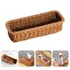 ABOOFAN Wicker Woven Cutlery Storage Organizer Utensil Holder Silverware Tote Bin Basket Rattan Bread Tray Rectangular Serving Tray for Kitchen Fruit Storage Basket view 2