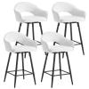 DUOMAY Swivel Bar Stools Set of 4, Modern 27" Counter Height Stools, PU Upholstered Kitchen Island Chair with Black Metal Legs for Home Kitchen Bistro Coffee Shop Restaurants, Cream White view 1