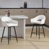 DUOMAY Swivel Bar Stools Set of 4, Modern 27" Counter Height Stools, PU Upholstered Kitchen Island Chair with Black Metal Legs for Home Kitchen Bistro Coffee Shop Restaurants, Cream White view 2