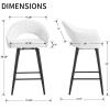 DUOMAY Swivel Bar Stools Set of 4, Modern 27" Counter Height Stools, PU Upholstered Kitchen Island Chair with Black Metal Legs for Home Kitchen Bistro Coffee Shop Restaurants, Cream White view 3
