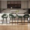 DUOMAY Swivel Bar Stools Set of 4, Modern 27" Counter Height Stools, PU Upholstered Kitchen Island Chair with Black Metal Legs for Home Kitchen Bistro Coffee Shop Restaurants, Green view 2