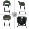 DUOMAY Swivel Bar Stools Set of 4, Modern 27" Counter Height Stools, PU Upholstered Kitchen Island Chair with Black Metal Legs for Home Kitchen Bistro Coffee Shop Restaurants, Green view 4