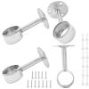 suiwotin 1-1/4 Inch Closet Rod Holder, 4 Packs, Silver Curtain Rod Support view 1