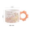 300ml/10oz Lovely Cherry Blossom Bear Ceramic Mug with Lid Couple Home Office Coffee Cup for office home restaurant-B-style Moon with Cover-301-400ml view 3