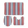 3 Pieces Bath Rug Sets, Navy Blue, Red, White Striped Nautical Bathroom Rug Set Non Slip & Soft Absorbent Bath Carpet, U Shaped Contour Rug & Toilet Lid Cover view 1
