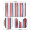 3 Pieces Bath Rug Sets, Navy Blue, Red, White Striped Nautical Bathroom Rug Set Non Slip & Soft Absorbent Bath Carpet, U Shaped Contour Rug & Toilet Lid Cover view 3