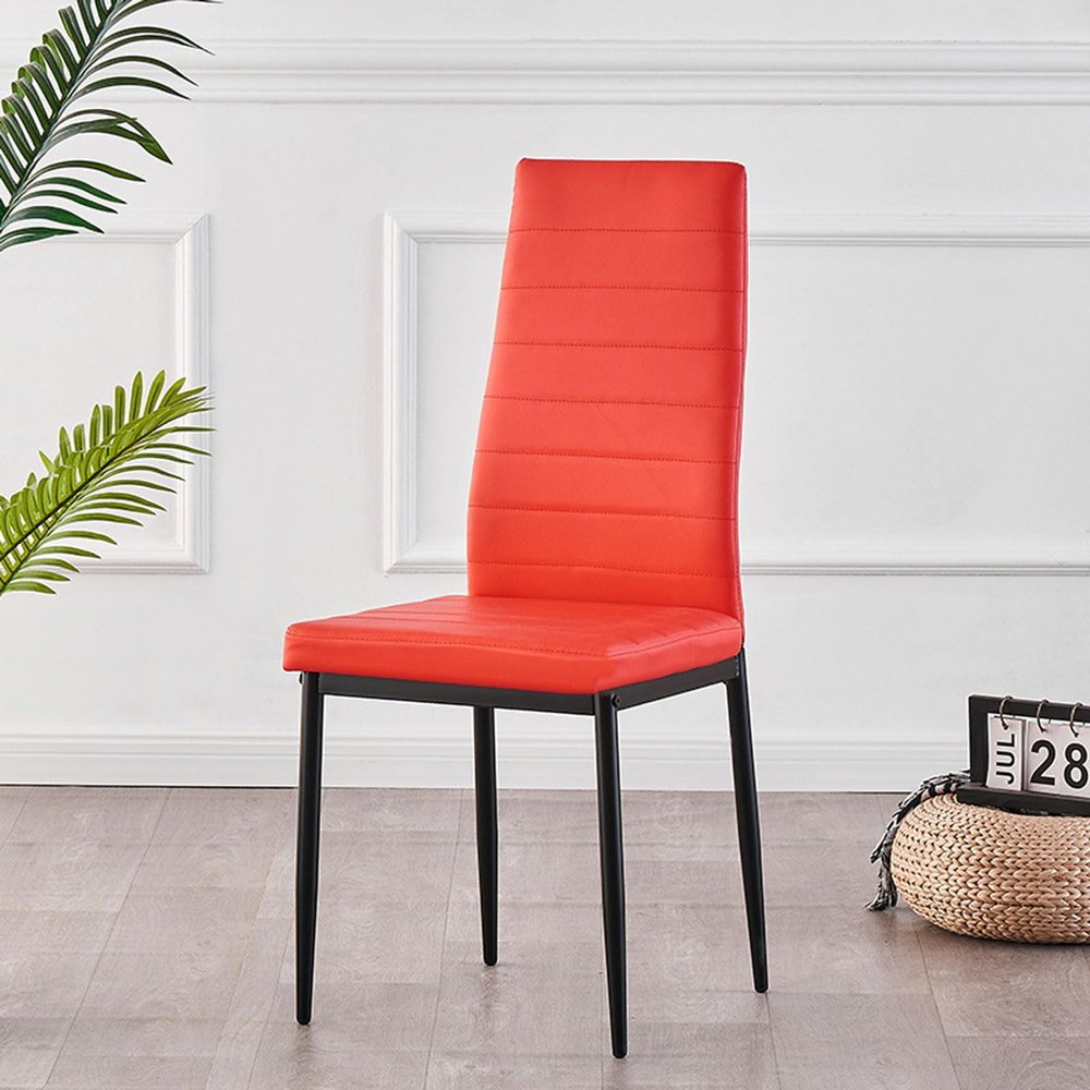 YBLANDRV Dining Chair, Faux Leather Fabric Upholstered Seats, with Metal Legs, Full Three-Dimensional Backrest, for Kitchens Bedroom Dressing Room Home (B)