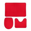 3 Pieces Bath Rug Sets, Red Chic Square Bathroom Rug Set Non Slip & Soft Absorbent Bath Carpet, U Shaped Contour Rug & Toilet Lid Cover view 1