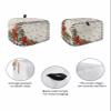 Christmas Bird Toaster Cover 2 Slice, Small Kitchen Appliance Covers, White Plaid Poinsettia Pine Cones Toaster Oven Cover with Loop, Bread Machine Cover Polyester Dust Cover Protection view 2