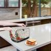 Christmas Bird Toaster Cover 2 Slice, Small Kitchen Appliance Covers, White Plaid Poinsettia Pine Cones Toaster Oven Cover with Loop, Bread Machine Cover Polyester Dust Cover Protection view 4