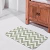 Luxury Elegant Bathroom Rugs, Sage Green Chevron Zigzag Pattern Bath Mat Non Slip & Absorbent Bath Carpet for Bathroom (16 x 24inch) view 4