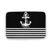Luxury Elegant Bathroom Rugs, Nautical Black White Stripes and White Anchor Bath Mat Non Slip & Absorbent Bath Carpet for Bathroom (20 x 32inch) view 1