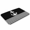 Luxury Elegant Bathroom Rugs, Nautical Black White Stripes and White Anchor Bath Mat Non Slip & Absorbent Bath Carpet for Bathroom (20 x 32inch) view 4