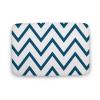 Luxury Elegant Bathroom Rugs, Zigzag Chevron Pattern Blue White Bath Mat Non Slip & Absorbent Bath Carpet for Bathroom (16 x 24inch) view 1
