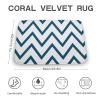 Luxury Elegant Bathroom Rugs, Zigzag Chevron Pattern Blue White Bath Mat Non Slip & Absorbent Bath Carpet for Bathroom (16 x 24inch) view 2