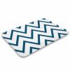 Luxury Elegant Bathroom Rugs, Zigzag Chevron Pattern Blue White Bath Mat Non Slip & Absorbent Bath Carpet for Bathroom (16 x 24inch) view 3