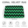 Luxury Elegant Bathroom Rugs, Chic Modern Emerald Green Black Chevron Pattern Bath Mat Non Slip & Absorbent Bath Carpet for Bathroom (16 x 24inch) view 2