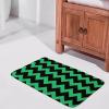 Luxury Elegant Bathroom Rugs, Chic Modern Emerald Green Black Chevron Pattern Bath Mat Non Slip & Absorbent Bath Carpet for Bathroom (16 x 24inch) view 4