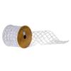 Vickerman 4" x 10 Yard Jute and Tinsel Grid Wired Ribbon. view 1
