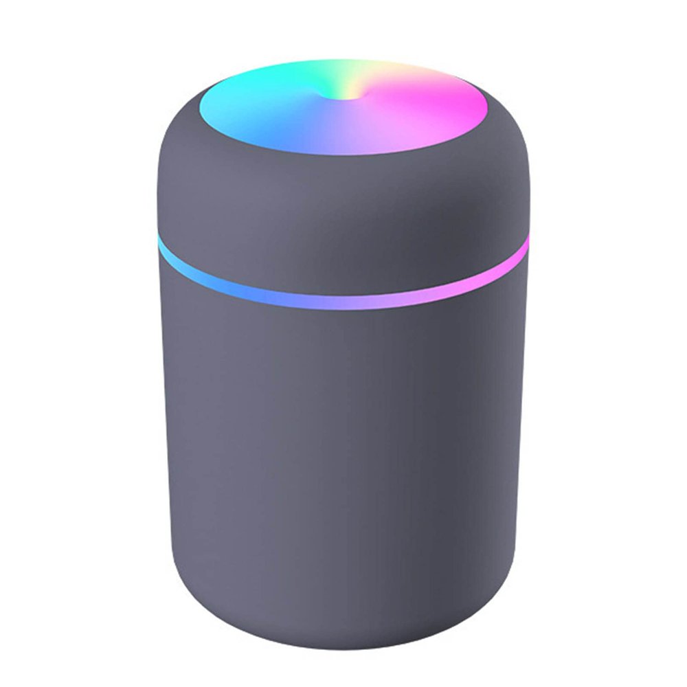 Cool Mist Humidifier, Portable Mini Humidifier with LED Night Light Single-Room Humidifiers 300ml USB Personal Desktop Humidifiers Quiet Mini Humidifiers for Bedroom Office Dark Gray