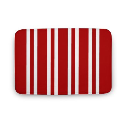 Luxury Elegant Bathroom Rugs, Nautical White Red Striped Bath Mat Non Slip & Absorbent Bath Carpet for Bathroom (16 x 24inch)