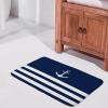 Luxury Elegant Bathroom Rugs, Blue and White Striped Anchor Bath Mat Non Slip & Absorbent Bath Carpet for Bathroom (16 x 24inch) view 4