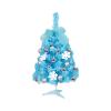 JUOPZKENN Artificial Mini Christmas Tree, Tabletop Mini Christmas Tree with LED Lights & Ornaments, Battery Operated Snow Flocked Artificial Pine Xmas Tree for Holiday DIY Christmas(Blue) view 1