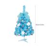 JUOPZKENN Artificial Mini Christmas Tree, Tabletop Mini Christmas Tree with LED Lights & Ornaments, Battery Operated Snow Flocked Artificial Pine Xmas Tree for Holiday DIY Christmas(Blue) view 2