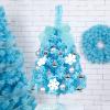 JUOPZKENN Artificial Mini Christmas Tree, Tabletop Mini Christmas Tree with LED Lights & Ornaments, Battery Operated Snow Flocked Artificial Pine Xmas Tree for Holiday DIY Christmas(Blue) view 4