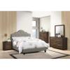Benjara BM300224 Eni Upholstered Bed with Tufted Adjustable Headboard Gray - Queen Size view 2