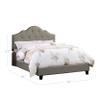 Benjara BM300224 Eni Upholstered Bed with Tufted Adjustable Headboard Gray - Queen Size view 3