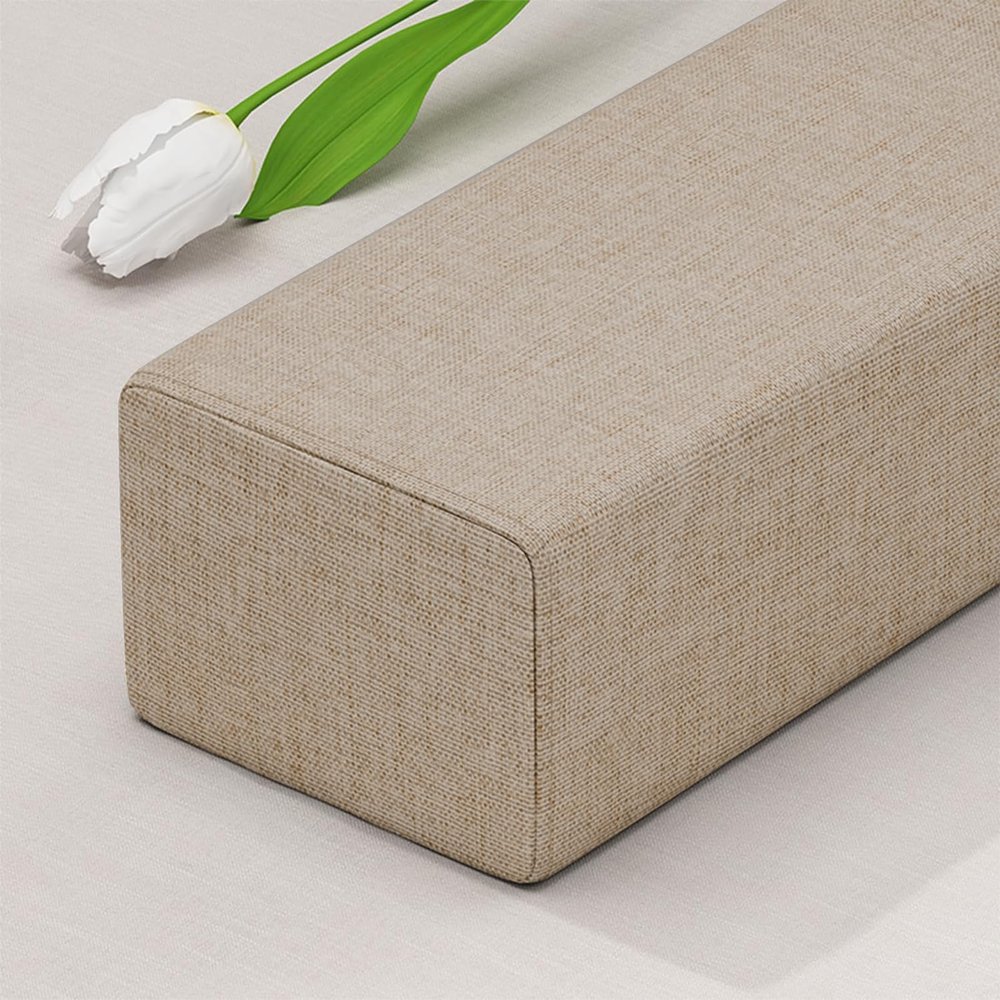 Etoohy Bed Gap Filler 60X2X10inch Mattress Gap Filler Bed Headboard Pillow Cushion Thick Mattress Extender Between Mattress Headboard Wall Space Crack Rectangle Bolster,Light Apricot