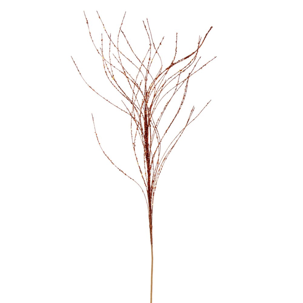 Vickerman 37" Copper Wavy Twig Glitter Spray, 6 per Bag.