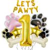 1st Dog Balloons 18pcs Lets Pawty Balloons Dog Paw Birthday Decor Baby Shower 40 inch Gold Number Balloons Mylar Foil Balloon for Lets Pawty Birthday Decorations 1st Birthday Party Supplies view 1