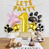 1st Dog Balloons 18pcs Lets Pawty Balloons Dog Paw Birthday Decor Baby Shower 40 inch Gold Number Balloons Mylar Foil Balloon for Lets Pawty Birthday Decorations 1st Birthday Party Supplies view 3