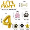 4th Dog Balloons 18pcs Lets Pawty Balloons Paw Birthday Decor Baby Shower 40 inch Gold Number Balloons 4 Mylar Foil Balloon for Lets Pawty Birthday Decorations 4th Birthday Decor Supplies view 2
