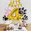 4th Dog Balloons 18pcs Lets Pawty Balloons Paw Birthday Decor Baby Shower 40 inch Gold Number Balloons 4 Mylar Foil Balloon for Lets Pawty Birthday Decorations 4th Birthday Decor Supplies view 3