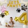 4th Dog Balloons 18pcs Lets Pawty Balloons Paw Birthday Decor Baby Shower 40 inch Gold Number Balloons 4 Mylar Foil Balloon for Lets Pawty Birthday Decorations 4th Birthday Decor Supplies view 4
